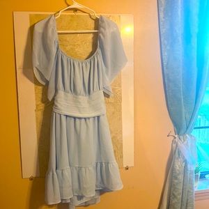 Exlura baby blue tie back summer dress